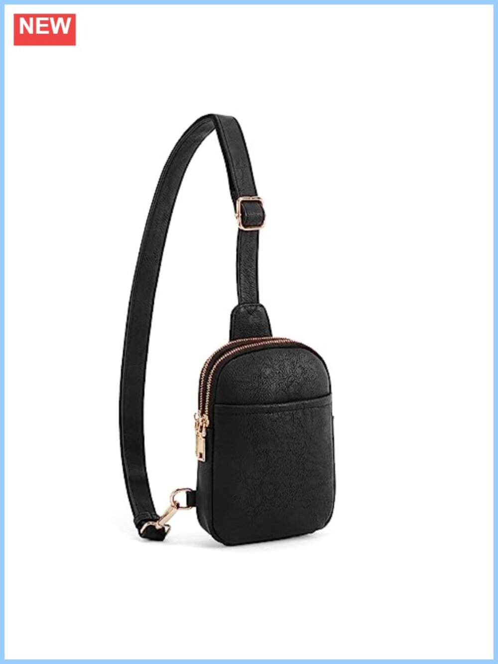 Sling Crossbody Bag Fanny Pack Waist Belt Bag Faux Leather Travel Purse
